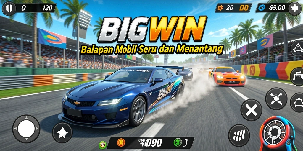 Tampilan antarmuka game Balap Mobil yang menarik dan dinamis.