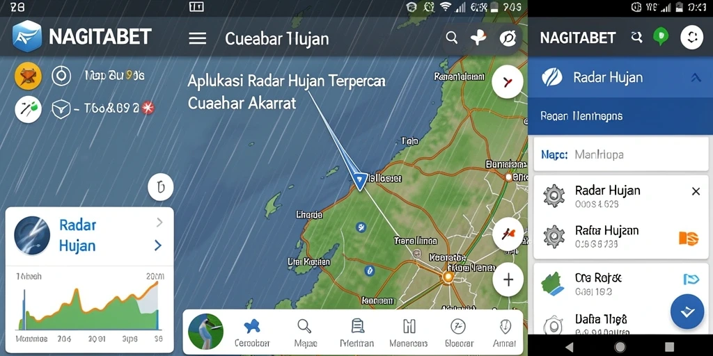 Tampilan antarmuka NAGITABET dengan fitur Radar Hujan yang jelas.