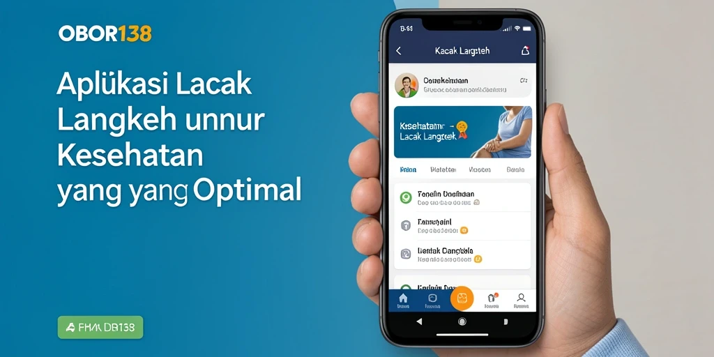 Screenshot aplikasi OBOR138 menampilkan statistik langkah harian pengguna.