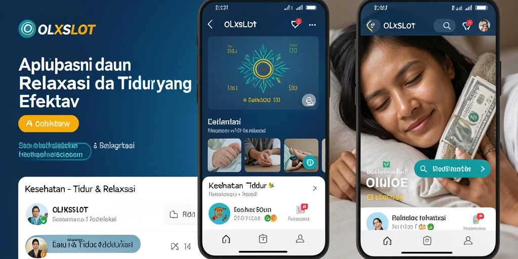 Antarmuka pengguna OLXSLOT dengan fitur Tidur & Relaksasi yang menarik.