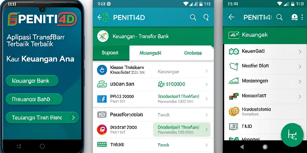 Tampilan antarmuka aplikasi PENITI4D untuk transfer bank yang mudah.