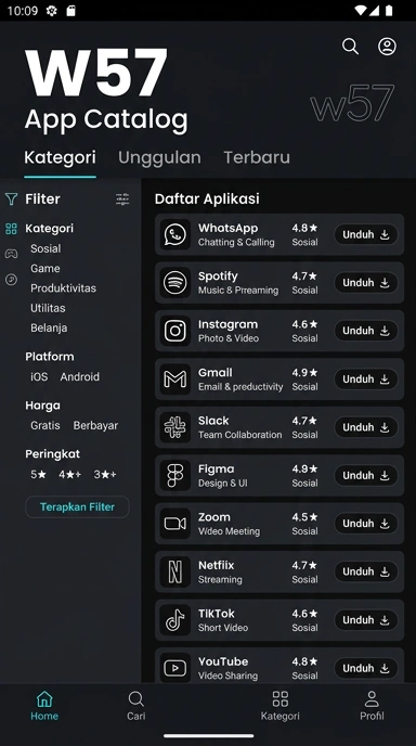Katalog Aplikasi Populer w57 | Temukan Pilihan Terbaik