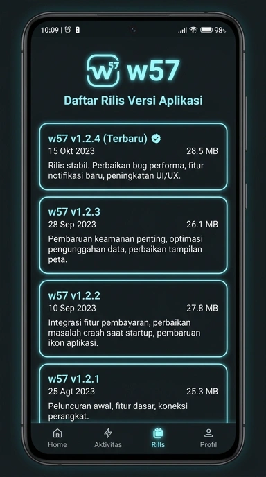 Riwayat Versi w57 untuk Pengguna Android Indonesia